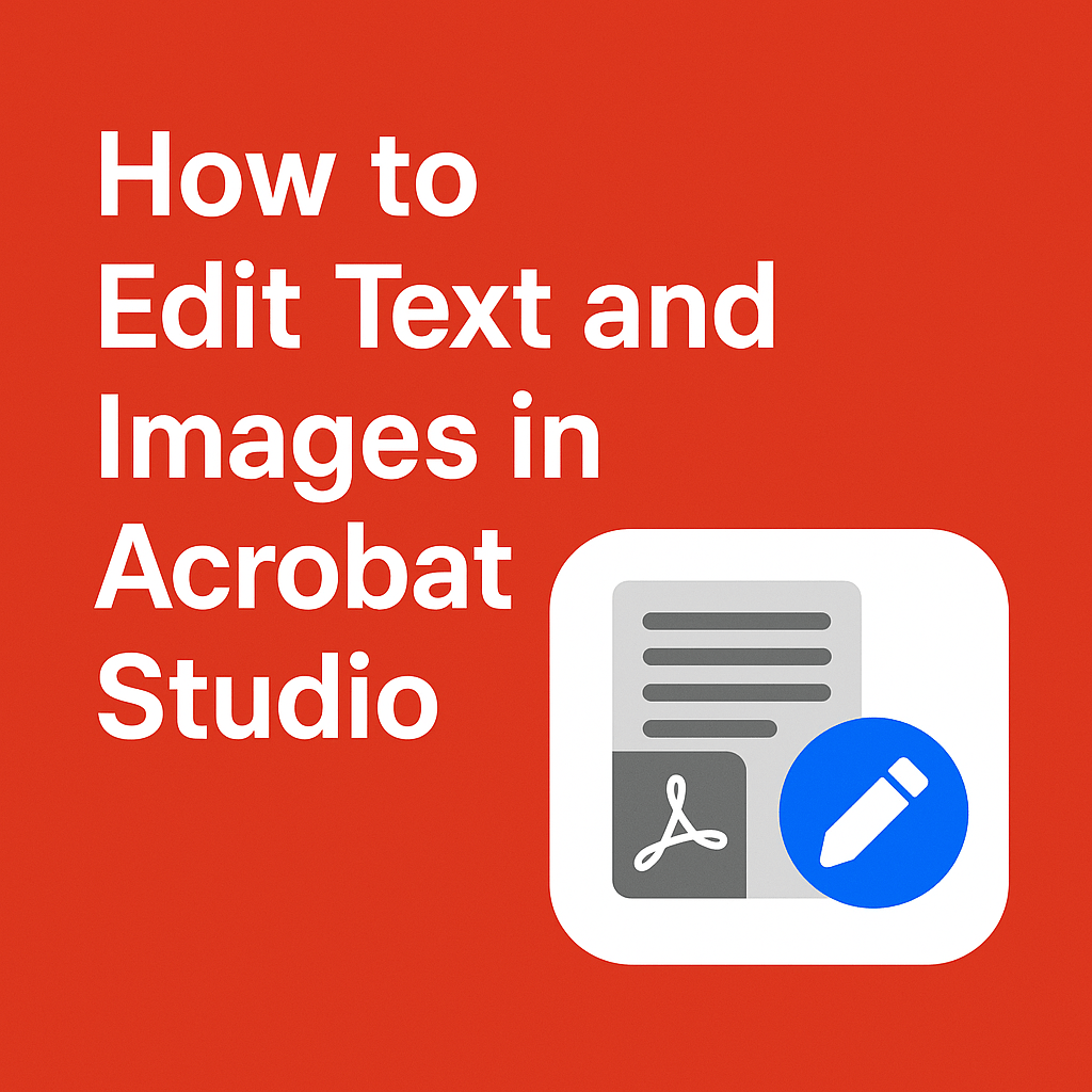 How to Edit Text and Images in Acrobat&nbsp;Studio